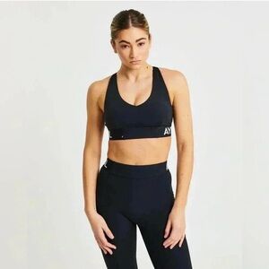 AYBL Women's Sleek Black Sports Bra Medium